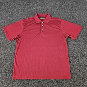 Cubavera Mens Polo Shirt Large Dark Red Ribbed Casual